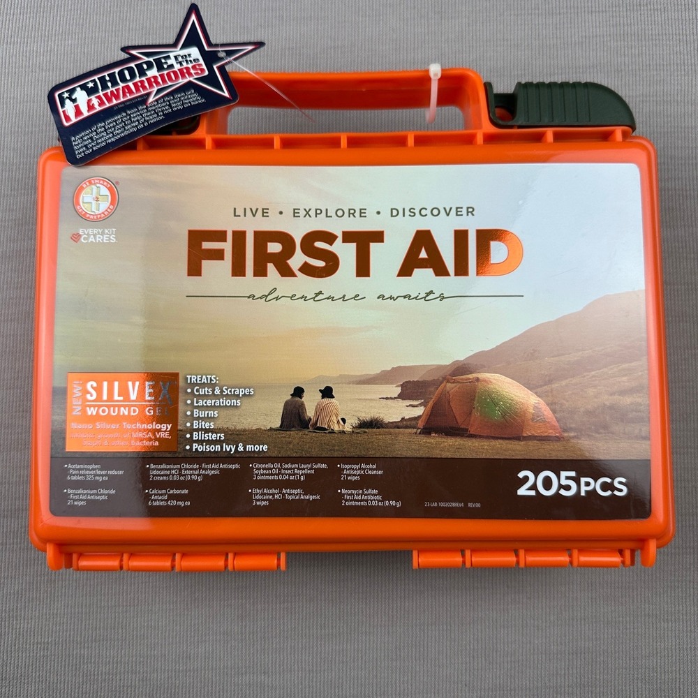 Be Smart Get Prepared 205pc First Aid Kit Orange Adventure Camp Hike Outdoors